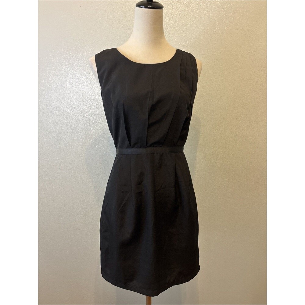XXI Womens Black Sleeveless Scoop Neck Open Back Cutout Zip Up Dress Size S
